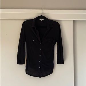James Perse black button up blouse